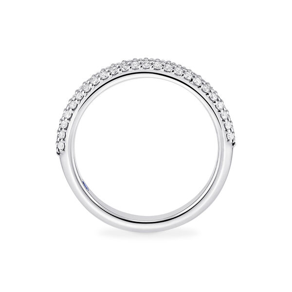 Three-Row Pav&eacute; Wedding Band